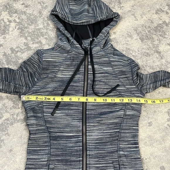 Lululemon Hooded Define Jacket Nulu Heathered Black White Full Zip Soft Sz 4 - Picture 8 of 13